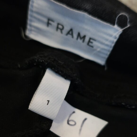 Womens Frame Bardot The Jetset Sheen Noir Black Denim Jean 1 US/S (25"-29") - Picture 11 of 12